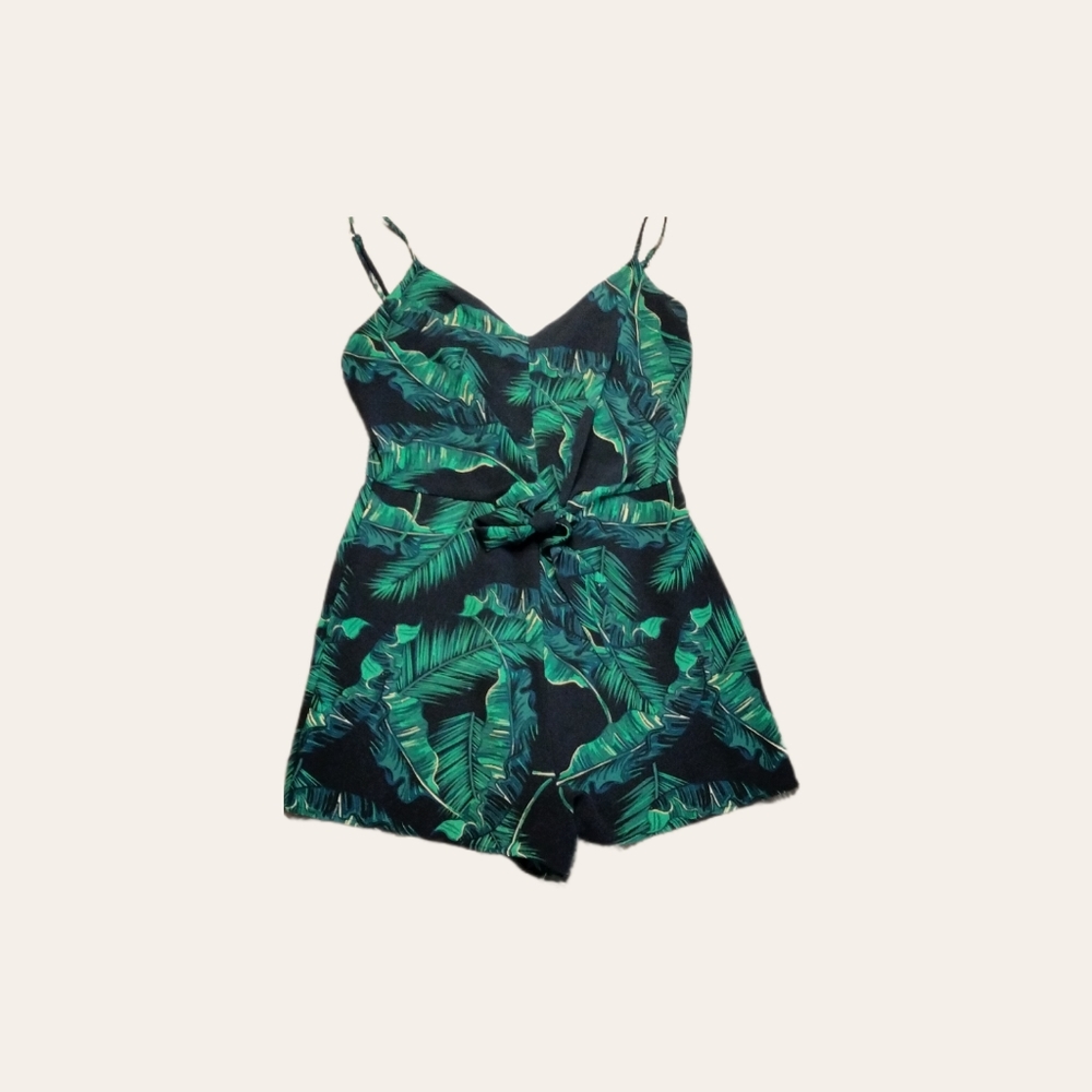 Green Tropical Romper